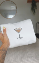 Load image into Gallery viewer, white espresso martini crewneck embroidered
