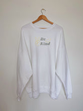 Load image into Gallery viewer, “Be Kind&quot; White Embroidered Crewneck
