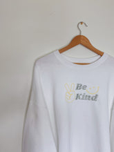 Load image into Gallery viewer, “Be Kind&quot; White Embroidered Crewneck
