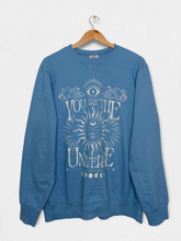 Load image into Gallery viewer, &quot;You Are The Universe&quot; Light Blue Screenprint Crewneck
